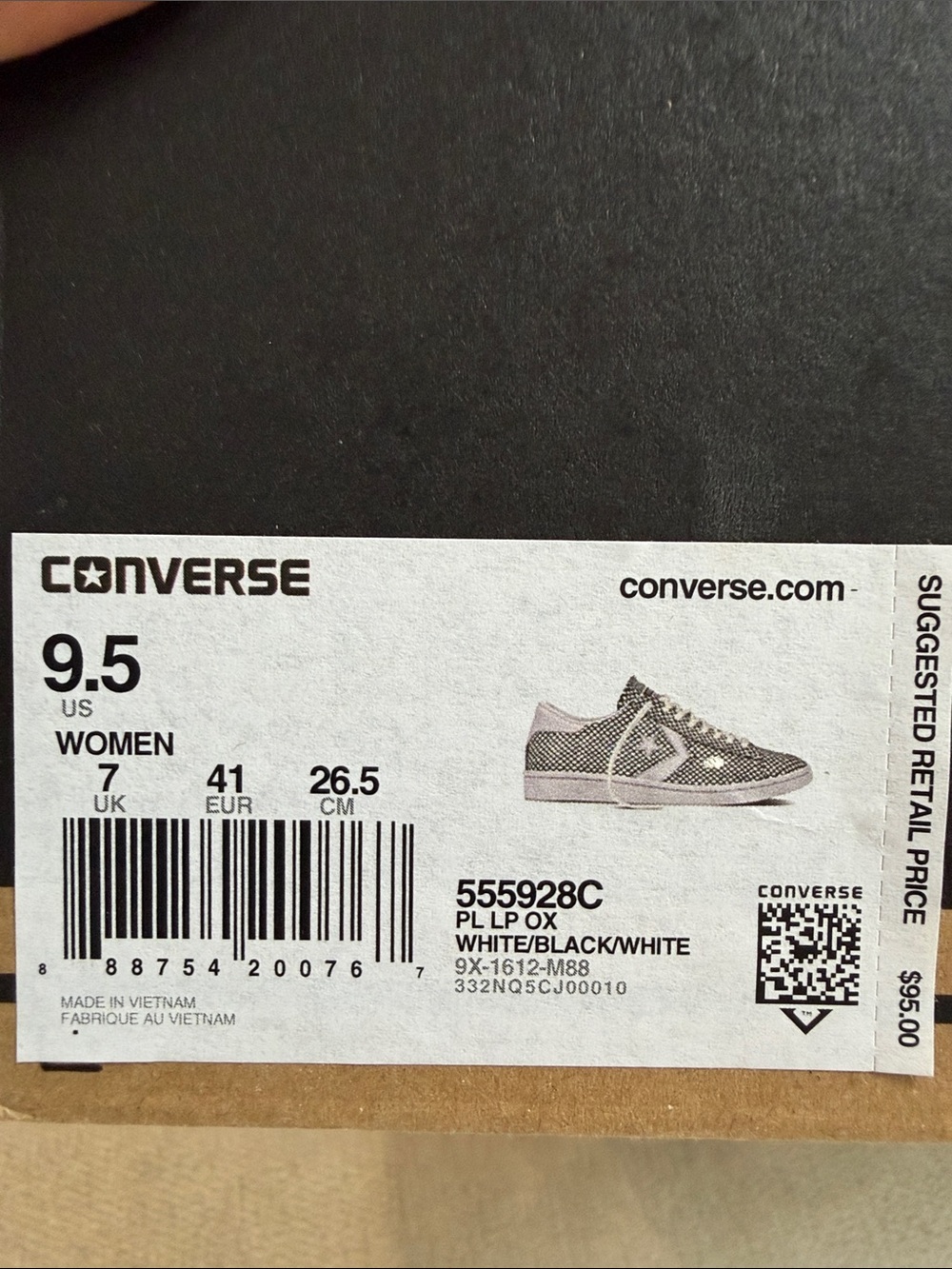 Converse White Low-Top Sneakers with Textured Scale Pattern - Picture 2 of 5